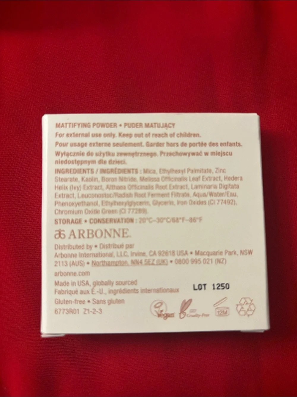 Arbonne Redness Rescue Mattifying Powder - NIB factory sealed compact rare item